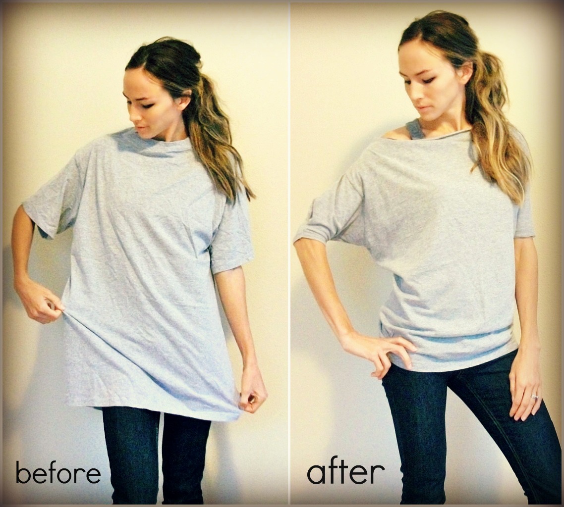 how to cut a shirt that is too big