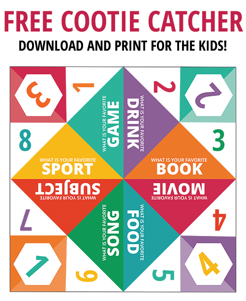 Free Cootie Catcher Printable Andrea s Notebook