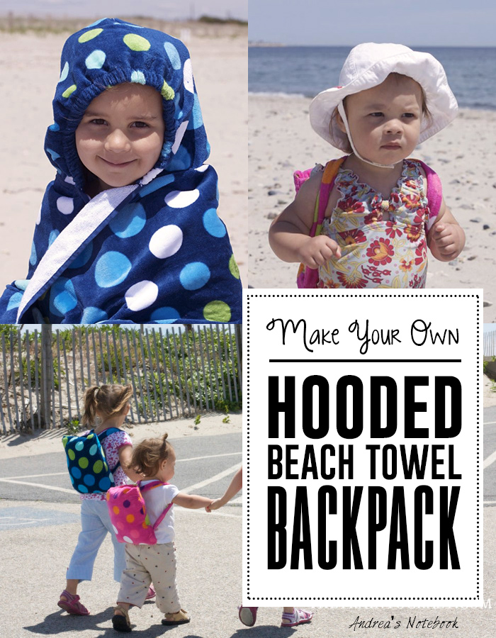 Make your own hooded beach towel backpack!