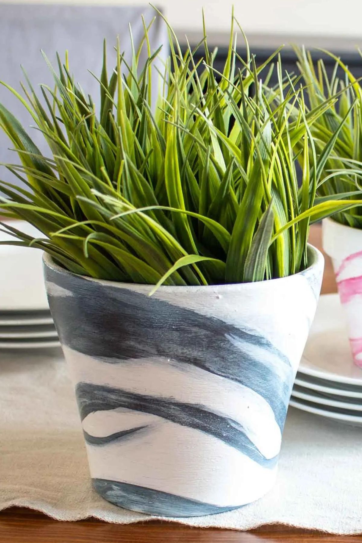 DIY hand painted flower pot.