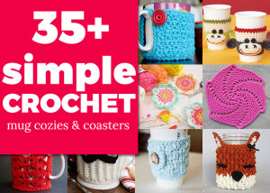 35+ simple crochet tutorials - MUG COZY & COASTER