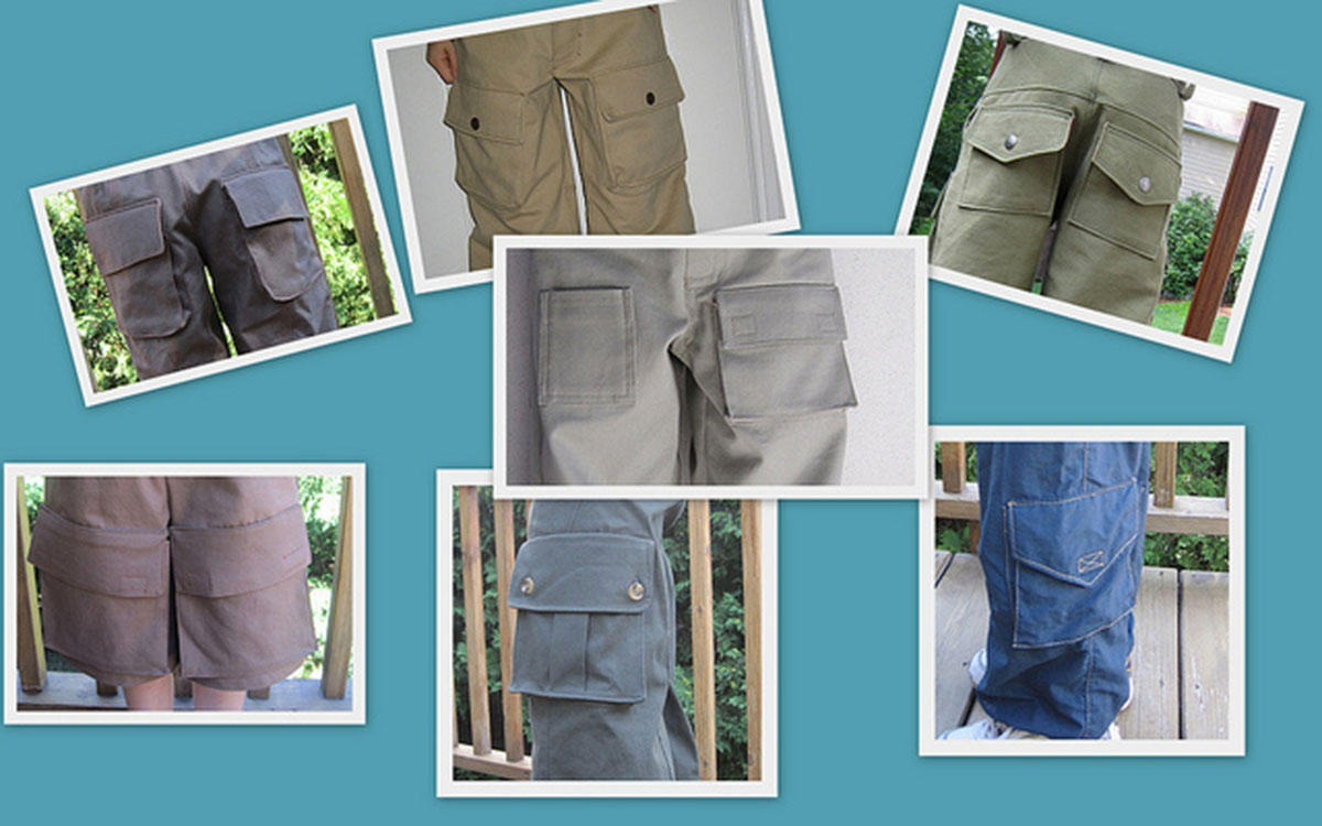 Multiple zippered square pocket pants