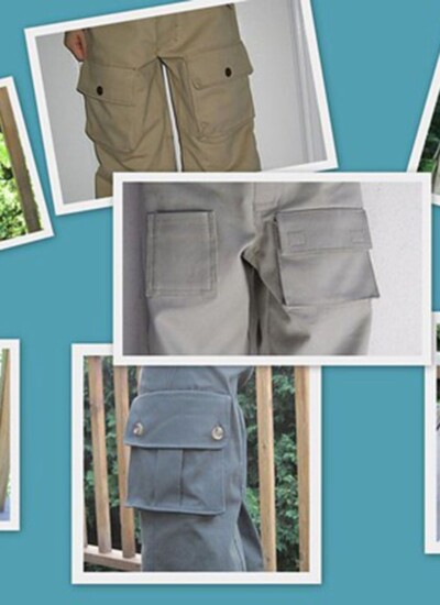 Collage of different cargo pockets.