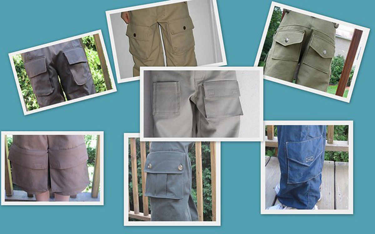 Cargo pockets sewing tutorial, Flat