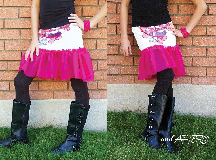 DIY t-shirt skirt