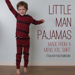 little man pajamas made from mens shirt tutorial