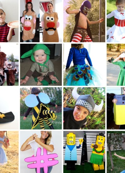 Collage of 16 DIY costumes.
