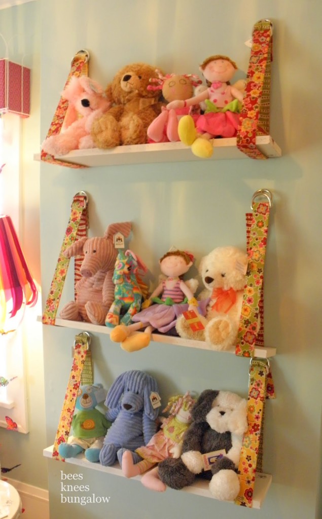 CUTE hanging shelves and tons of other great toy storage solutions