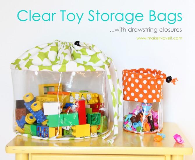 Cute storage bags and TONS of other great toy storage solutions