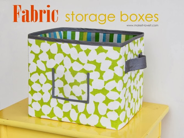 fabric storage boxes and TONS of other great DIY storage solutions