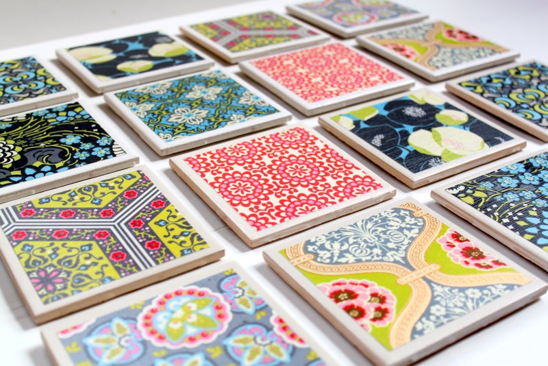 Make your own tile coasters! Great gift idea.