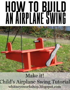 how to build an airplane swing with image of a red airplane swing.