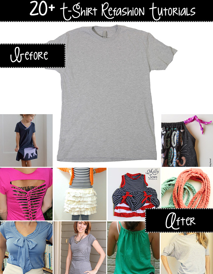 20+ t-shirt refashion tutorials!