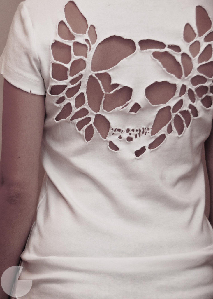 Amazing t-shirt skull cutout tutorial