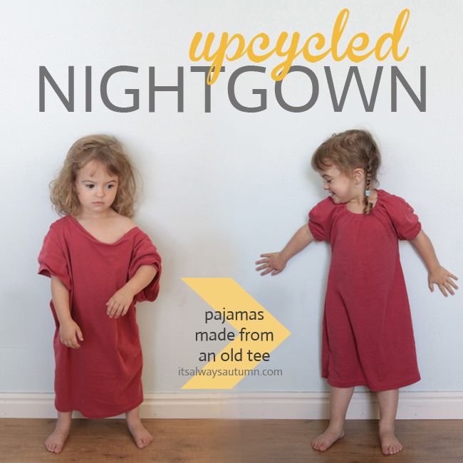 Turn a t-shirt into a little nightgown