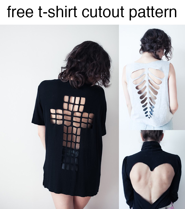Fantastic free printable templates for these t-shirt refashions