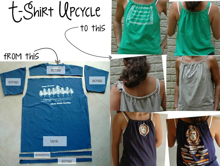 T shirt upcycle to open back tank top - Adopt Your Clothes