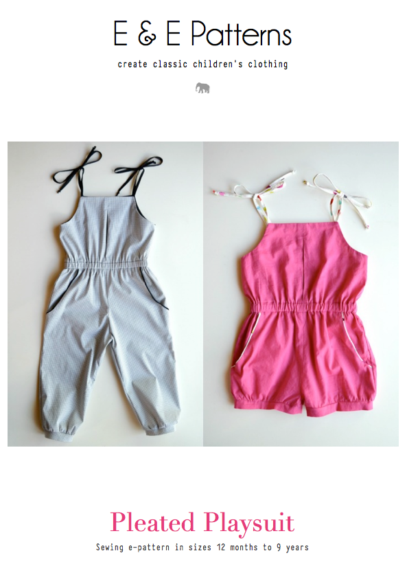 free pleated playsuit pattern by E & E
