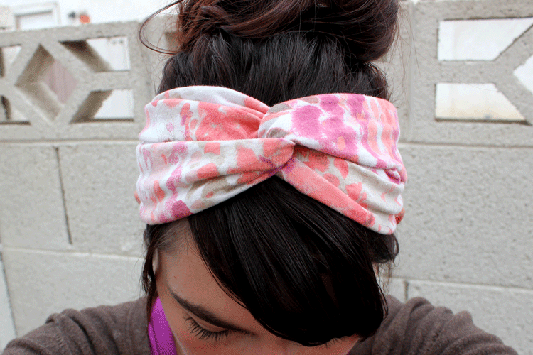 t-shirt headband.