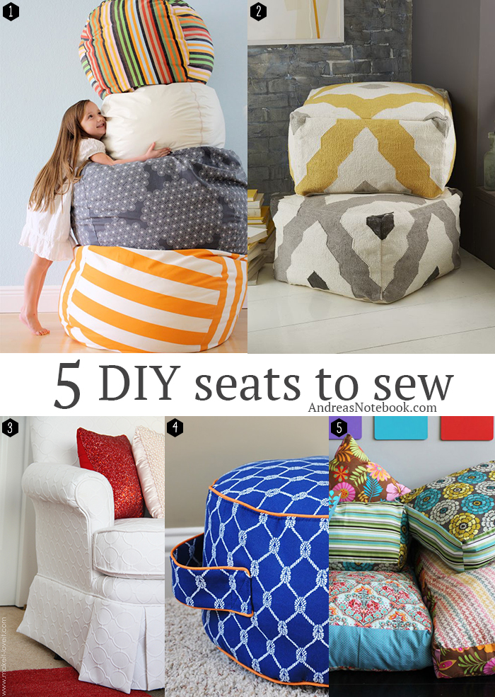 5 great seats to sew for home! Tutorials included.