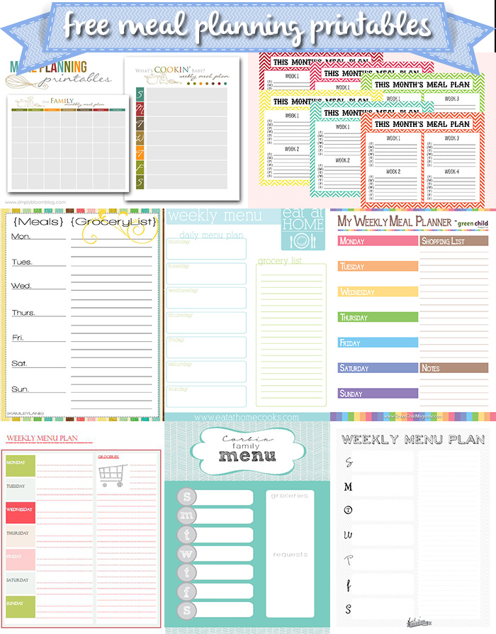 Great FREE meal planning printables!
