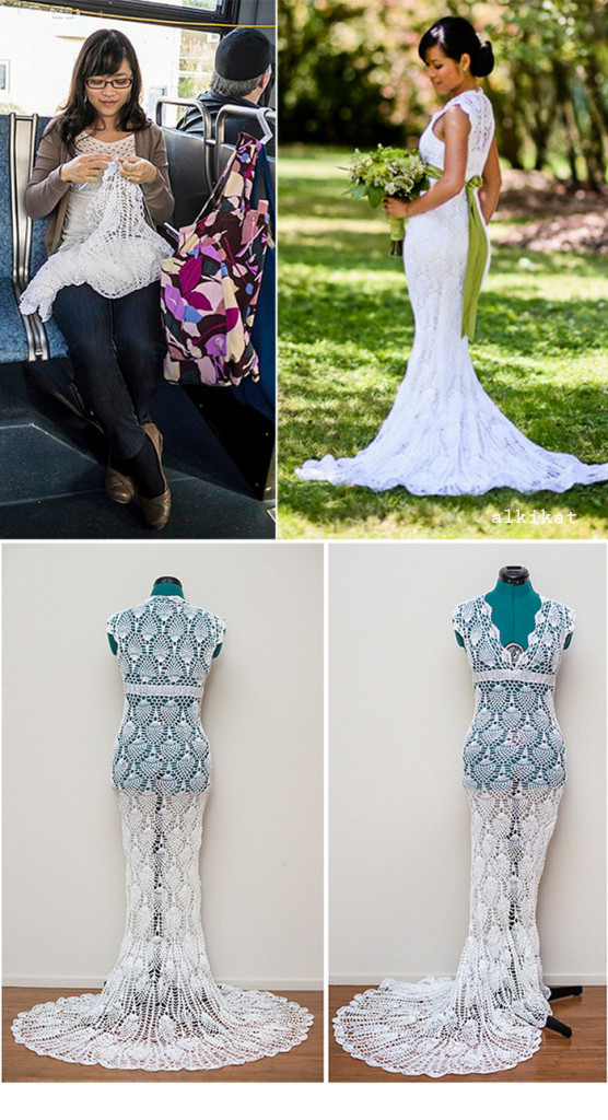 Gorgeous crocheted wedding dress cost $30 to make!