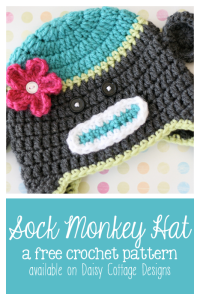 Sock monkey crochet hat pattern (plus other great patterns)