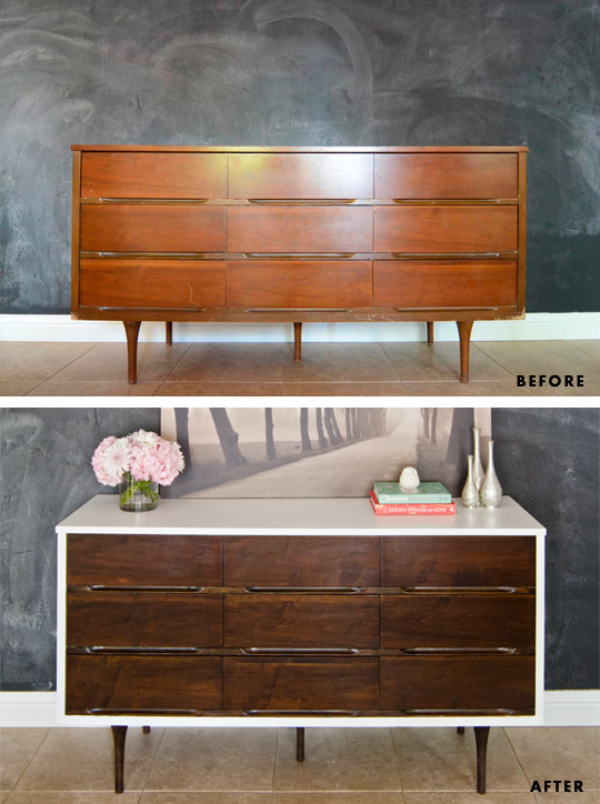 How to stain veneer furniture - fantastic before and after