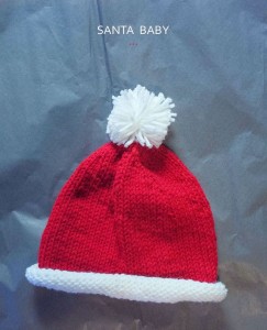 Knit baby santa hat