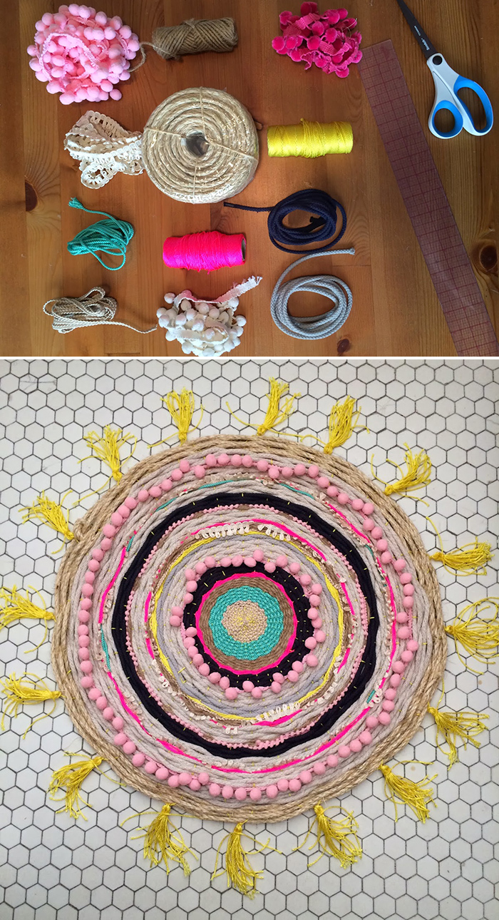 Knitted rug tutorial, make your own rug 