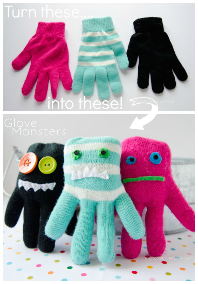 Turn gloves into cute little monsters!