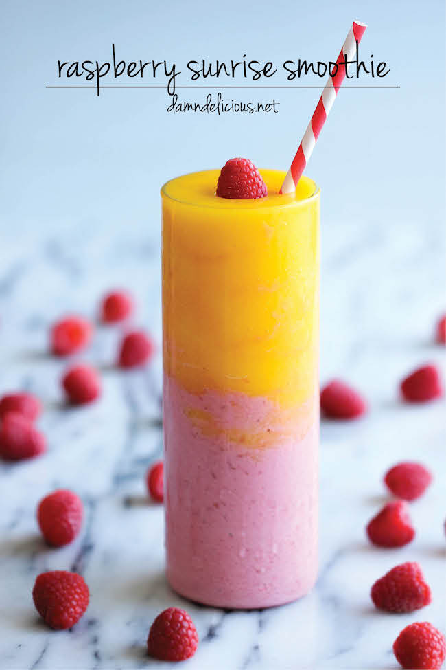 Raspberry mango smoothie! YUM