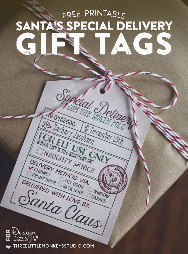 Printable Santa gift tags