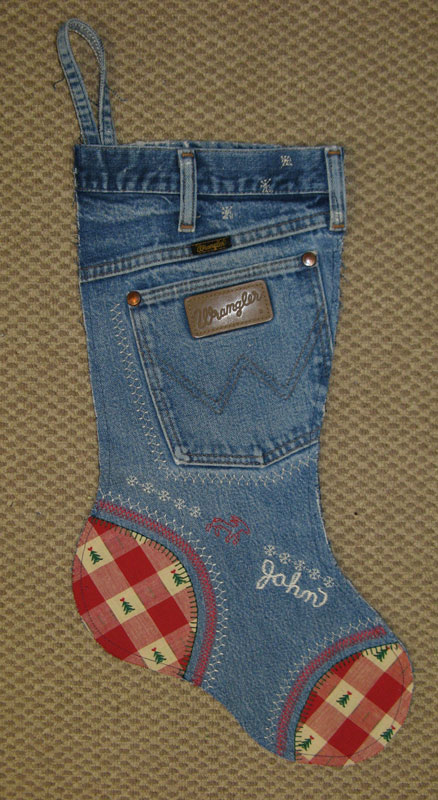 Make a DIY denim stocking