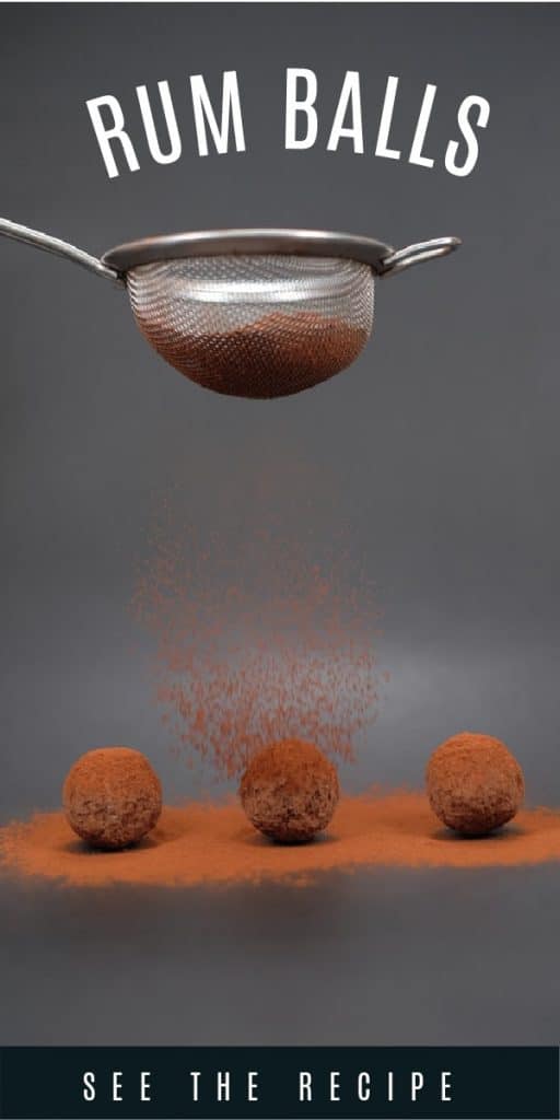 Chocolate Rum Balls Recipe sifter cocoa powder