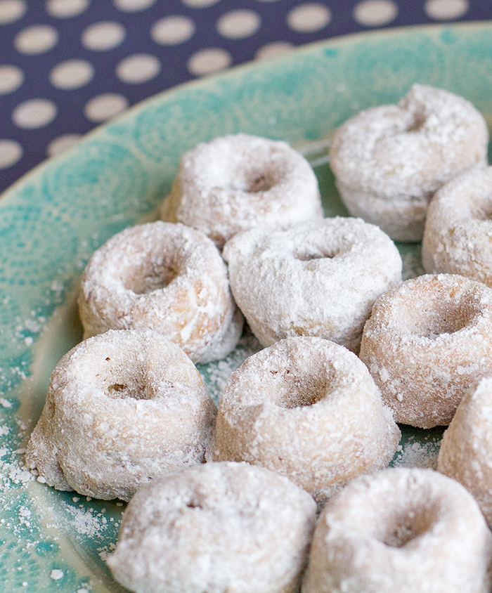 delicious powdered sugar gluten free doughnuts donut on plate