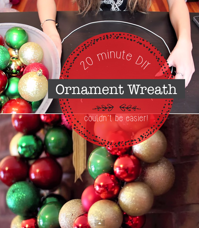 Easy to Make DIY Christmas Wreath with Ornaments - Hen and