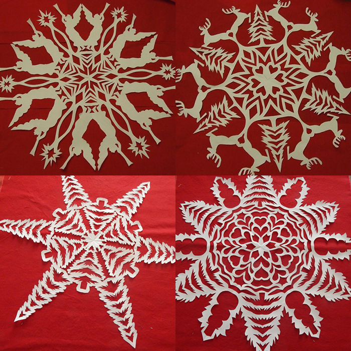 Christmas themed snowflake templates