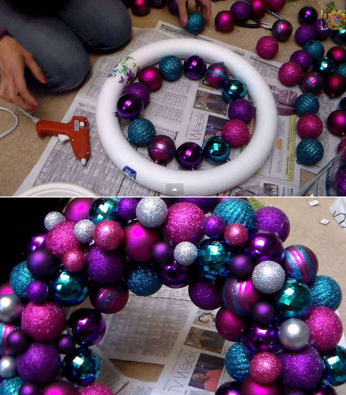 Simple DIY ornament wreath