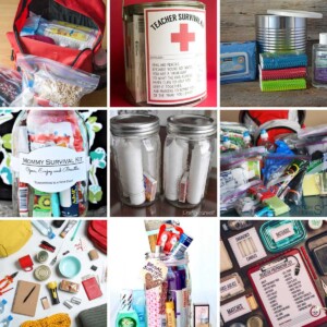 collage of survival kit ideas.