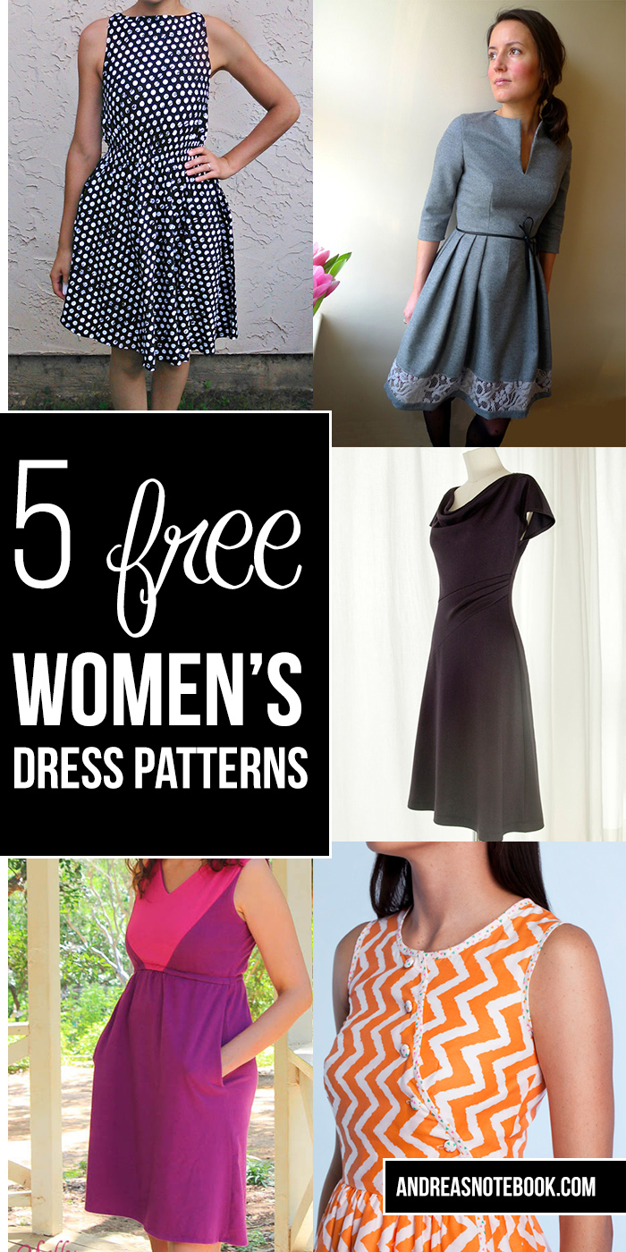 5 free dress patterns for women!