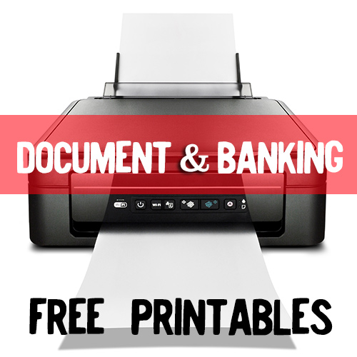 FREE printables! Great for documents and banking