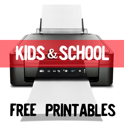 Kids & School themed FREE printables