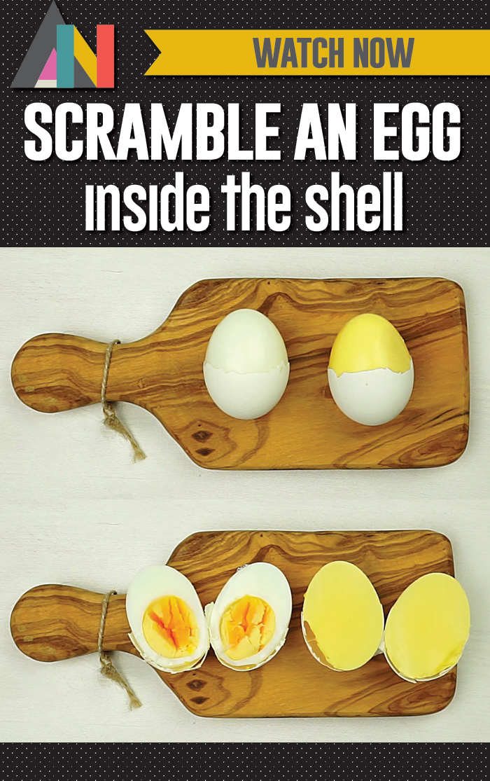 How to scramble an egg INSIDE the shell.