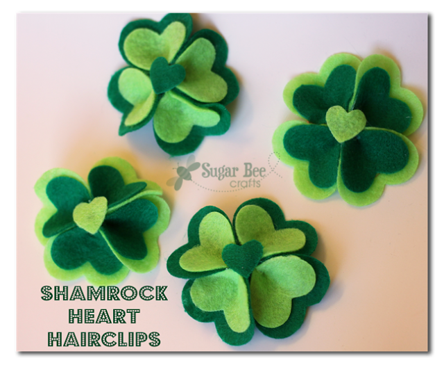 Shamrock Hearth Hairclips