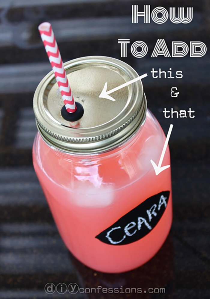 How to make a straw hole in a mason jar