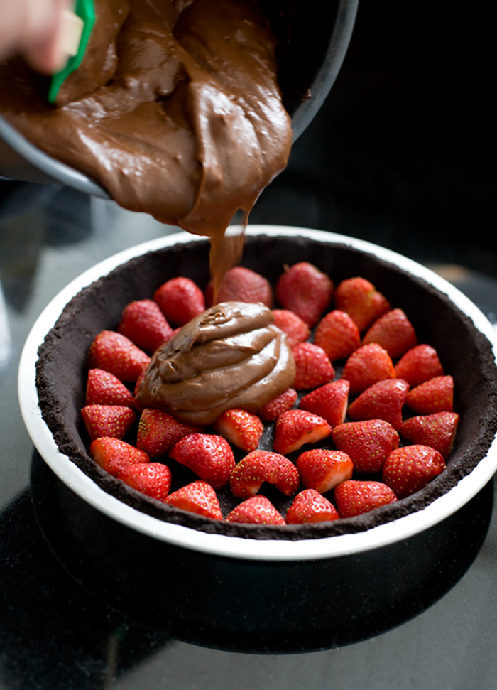 Chocolate strawberry oasis pie