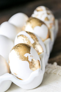Learn how to gold foil leaf your eggs! Beautiful!