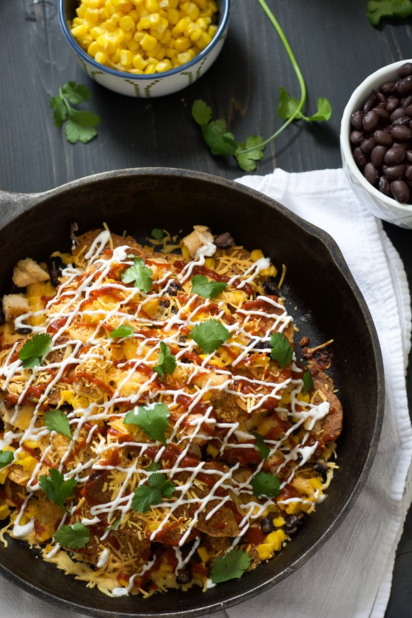 These BBQ Chicken & Sweet Potato Nachos make a quick and easy supper! 