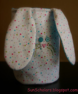 Great bunny bucket style bag for hunting Easter eggs
